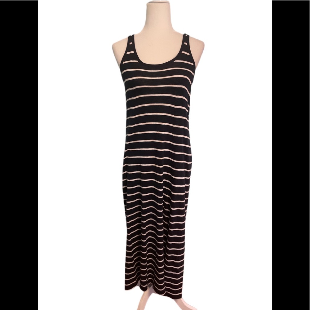 Vince maxi knit tank dress navy/white size XS